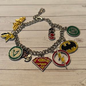 DC Comics Superman Wonder Woman Costume Charm Bracelet